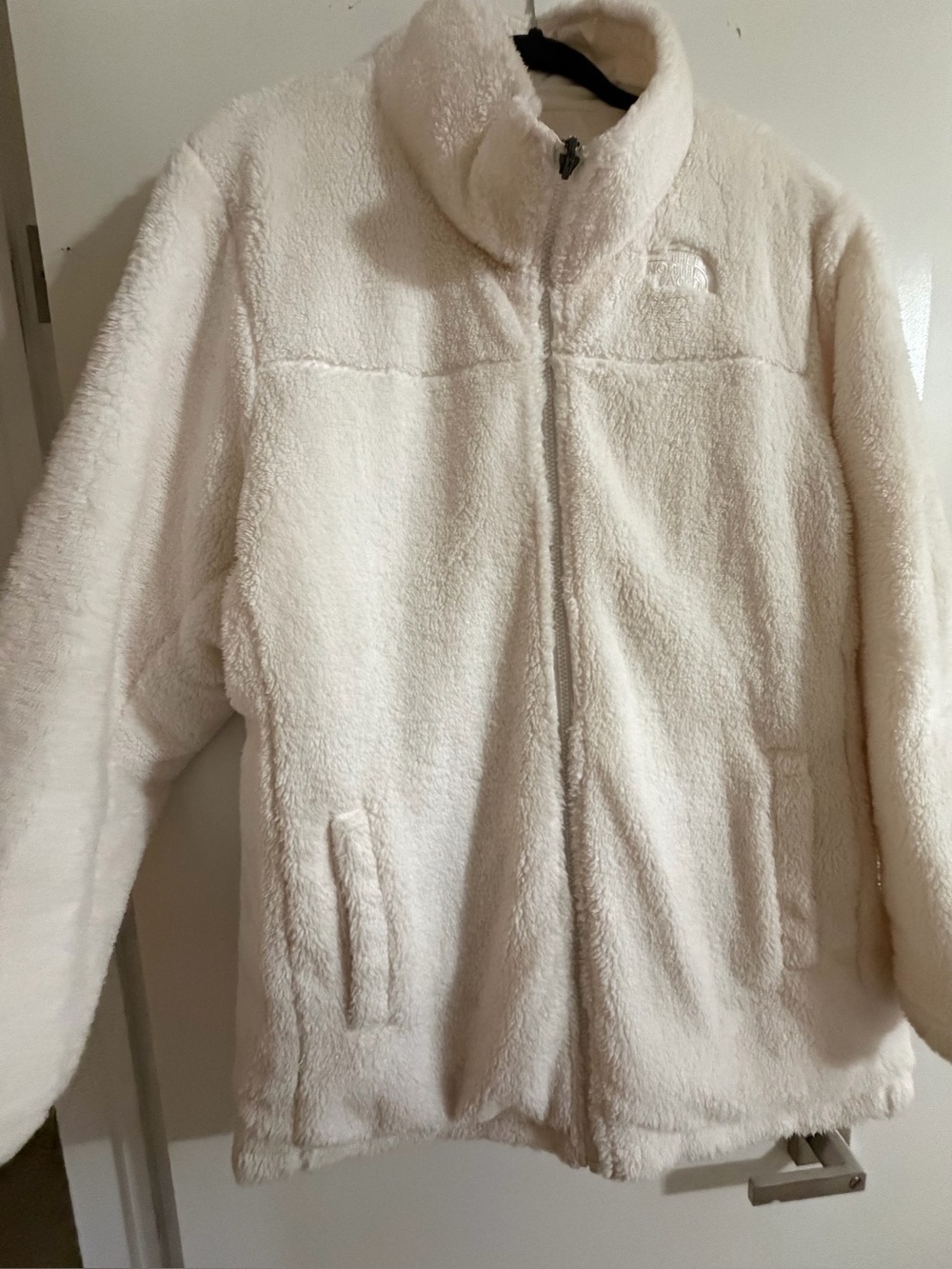 The North Face reversible Women's Cream Plush Zip-Front Reversible Fleece Jacket